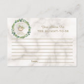 かわいいナマケモノのユーカリ赤ちゃんシャワー親 アドバイスカード (正面)