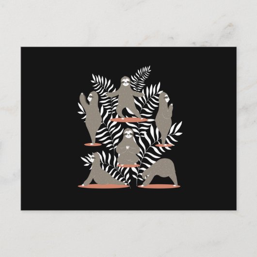 かわいいナマケモノのヨガ ポストカード (正面)