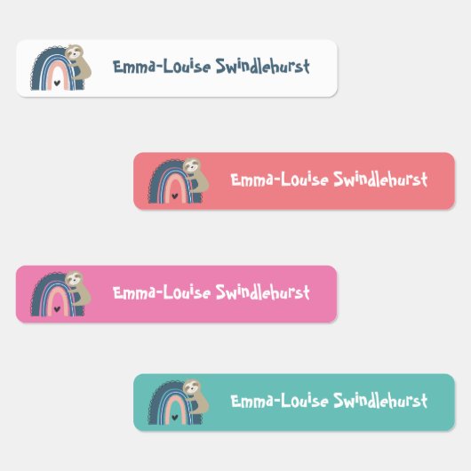 かわいいナマケモノのレインボーガールズアイロン着る ラベル (グループ)