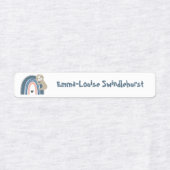 かわいいナマケモノのレインボーガールズアイロン着る ラベル (デザイン1)