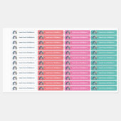 かわいいナマケモノのレインボーガールズアイロン着る ラベル (シート)