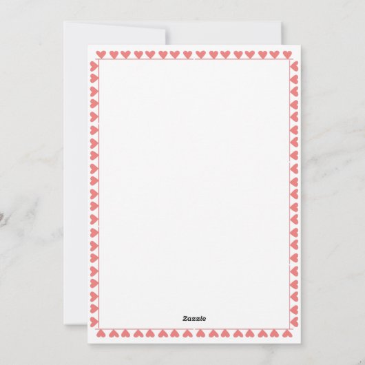 かわいいナマケモノの子ども学校の友人バレンタインデーピンク シーズンカード (裏面)