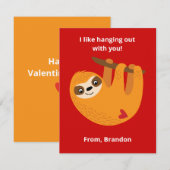 かわいいナマケモノの子供たち バレンタイン 授業 ノートカード (正面/裏面)