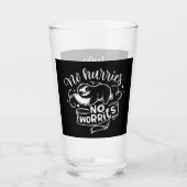 かわいいナマケモノの心配の言葉アート タンブラーグラス (裏面)