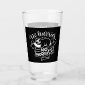 かわいいナマケモノの心配の言葉アート タンブラーグラス (正面)