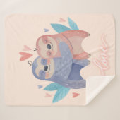 かわいいナマケモノの恋 シェルパブランケット (正面(横))