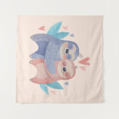 かわいいナマケモノの恋 タペストリー (正面(横))