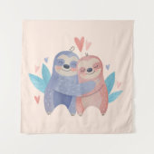 かわいいナマケモノの恋 タペストリー (正面)