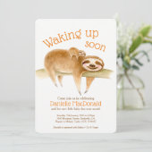 かわいいナマケモノの水の色ベビーシャワー 招待状 (スタンド正面)