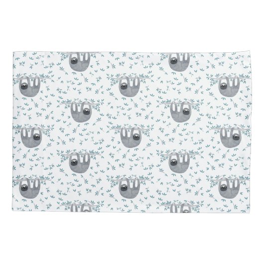 かわいいナマケモノの水彩 枕カバー (裏面-左)