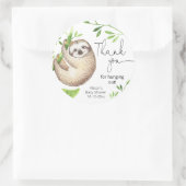 かわいいナマケモノの熱帯の緑の葉緑の ラウンドシール (バッグ)