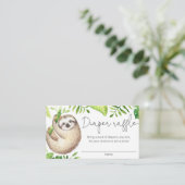 かわいいナマケモノの熱帯緑おむつラッフルカード エンクロージャーカード (スタンド正面)