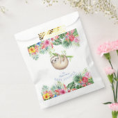 かわいいナマケモノの熱帯花フレーム赤ちゃんシャワー フェイバーバッグ (封をした状態)