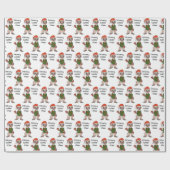 かわいいナマケモノの男のクリスマス ラッピングペーパー (フラット)