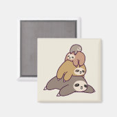 かわいいナマケモノの背景 マグネット (正面/裏面)