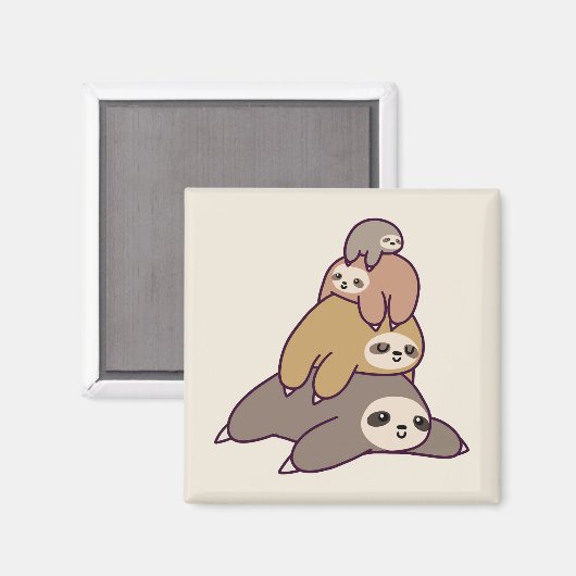 かわいいナマケモノの背景 マグネット (正面/裏面)