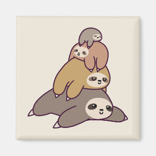 かわいいナマケモノの背景 マグネット