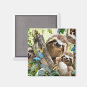 かわいいナマケモノの背景 マグネット (正面/裏面)