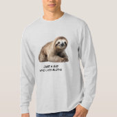 かわいいナマケモノの背景 Tシャツ (正面)