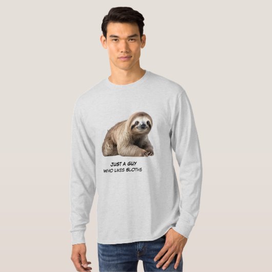かわいいナマケモノの背景 Tシャツ (正面フル)