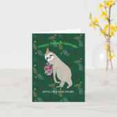 かわいいナマケモノの花おもしろい遅れ申し訳ない誕生日 カード (黄色い花)