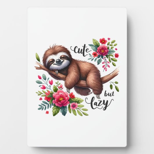 かわいいナマケモノの花 フォトプラーク (正面)