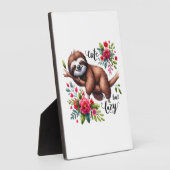 かわいいナマケモノの花 フォトプラーク (側面)