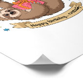 かわいいナマケモノの誕生日おめでとう ポスター (角)