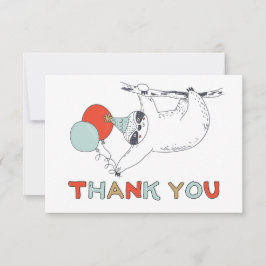 かわいいナマケモノの誕生日お礼カード サンキューカード