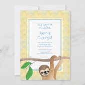 かわいいナマケモノの誕生日パつるーティアウト 招待状 (裏面)