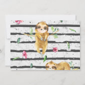 かわいいナマケモノの誕生日パーティーの招待状 (裏面)