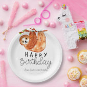 かわいいナマケモノの誕生日パーティー紙プレート ペーパープレート (パーティー)