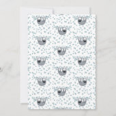 かわいいナマケモノの誕生日パーティー 招待状 (裏面)