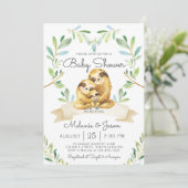 かわいいナマケモノの赤ちゃんの歓迎会招待状 招待状 (スタンド正面)