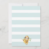 かわいいナマケモノの赤ちゃんの歓迎会招待状 招待状 (裏面)