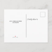 かわいいナマケモノの赤ちゃんシャワー インビテーションポストカード (裏面)