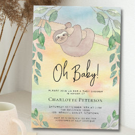 かわいいナマケモノの赤ちゃんシャワー 招待状