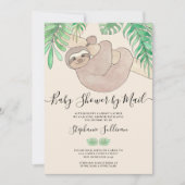 かわいいナマケモノの赤ちゃんシャワー（郵便） 招待状 (正面)