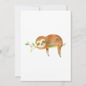 かわいいナマケモノをテーマにしたベビースシャワー 招待状 (裏面)