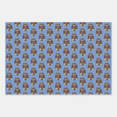 かわいいナマケモノデザインギフトラベル包装紙シート ラッピングペーパーシート (正面3)