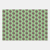 かわいいナマケモノデザインギフトラベル包装紙シート ラッピングペーパーシート (正面)