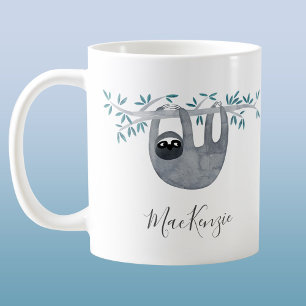 かわいいナマケモノパーソナライズされた コーヒーマグカップ