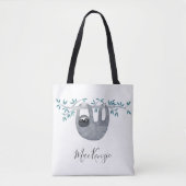 かわいいナマケモノパーソナライズされた トートバッグ (正面)