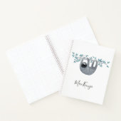 かわいいナマケモノパーソナライズされた ノートブック (内部)