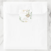 かわいいナマケモノフローラ緑の女の子ベビーシャワーパペ スクエアシール (バッグ)