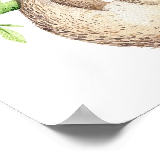 かわいいナマケモノ与えが引用文 ポスター (角)