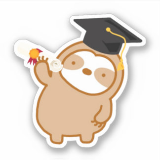 かわいいナマケモノ卒業ビニールシール シール
