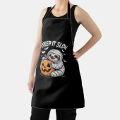 かわいいナマケモノ愛好家おかしなハロウィンカボチャEssentia エプロン (インサイチュ)