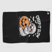 かわいいナマケモノ愛好家おかしなハロウィンカボチャEssentia ゴルフタオル (横)