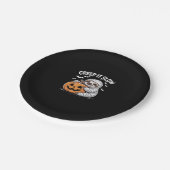 かわいいナマケモノ愛好家おかしなハロウィンカボチャEssentia ペーパープレート (アングル)